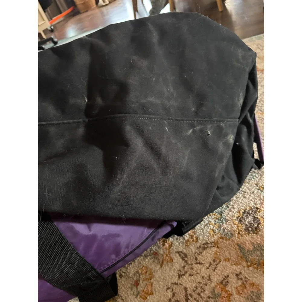 LL Bean Adventure Duffle Bag Purple Black Large Travel Gym Bag Sarah Vintage